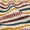 1 Yard Italian Ivory, Maroon, Cumin and Teal Striped Blended Tweed Fabric